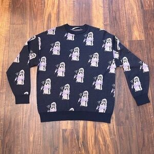 D’zzit Blondie Gray and Purple Women’s M Sweater Retro Contemporary Urban